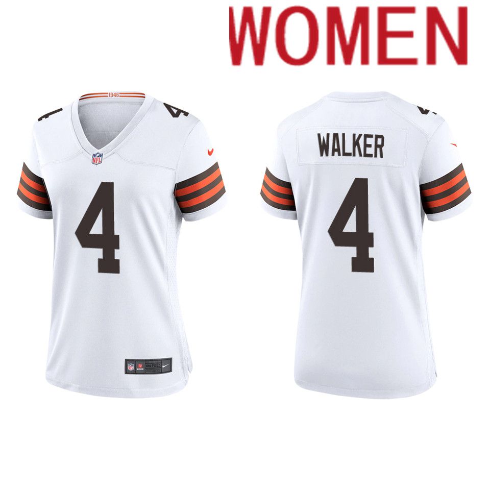 Women Cleveland Browns #4 Anthony Walker Nike White Game Player NFL Jersey->women nfl jersey->Women Jersey